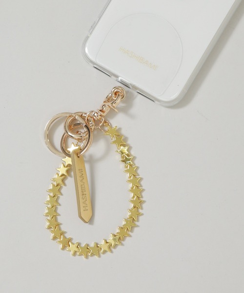即完売　HASHIBAMI ヘマタイトスタースマホストラップ ゴールド 待望の再販スタート！ ＼ \u2061 大人気の天然石ヘマタイトスター