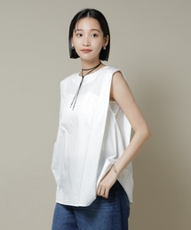 エムエスジーエム MSGM カットソー ブラウス ノースリーブ リボン 総柄 38 白 ホワイト /mm0426 レディース 未使用 2024SS エムズグレイシー M'S GRACY 小花柄リボン