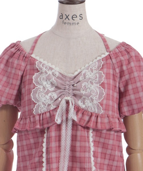 axes femme(アクシーズファム)の「ドロスト使コットンライクプルオーバー(シャツ/ブラウス・レディース・レッド/ホワイト/ベージュ・FREE)」の16枚目の写真