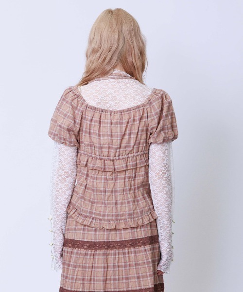 axes femme(アクシーズファム)の「ドロスト使コットンライクプルオーバー(シャツ/ブラウス・レディース・レッド/ホワイト/ベージュ・FREE)」の5枚目の写真