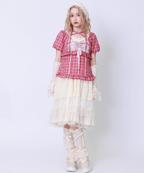 axes femme(アクシーズファム)の「ドロスト使コットンライクプルオーバー(シャツ/ブラウス・レディース・レッド/ホワイト/ベージュ・FREE)」の6枚目の写真