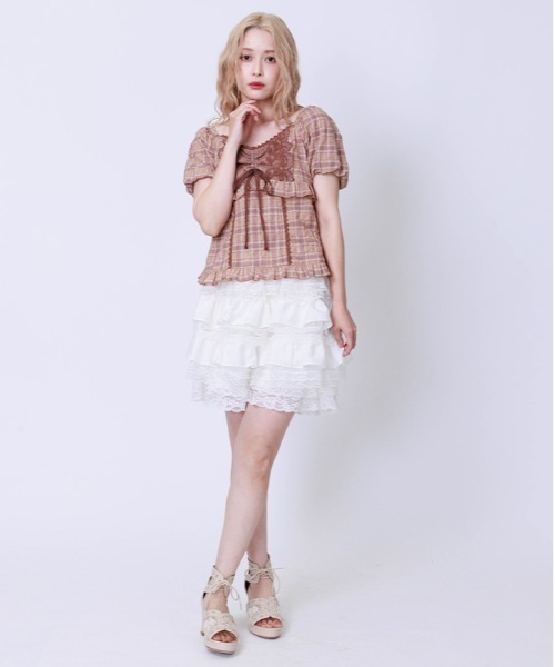 axes femme(アクシーズファム)の「ドロスト使コットンライクプルオーバー(シャツ/ブラウス・レディース・レッド/ホワイト/ベージュ・FREE)」の8枚目の写真