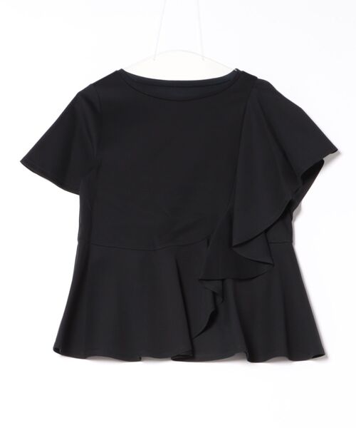 STRAWBERRY-FIELDS（ストロベリーフィールズ）の「ノーブルポンチ_アシンメトリーフリルカットソー（Tシャツ/カットソー・レディース・オフホワイト/ブラック・2）」の12枚目の写真