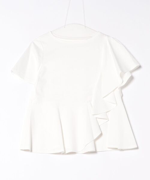 STRAWBERRY-FIELDS（ストロベリーフィールズ）の「ノーブルポンチ_アシンメトリーフリルカットソー（Tシャツ/カットソー・レディース・オフホワイト/ブラック・2）」の13枚目の写真