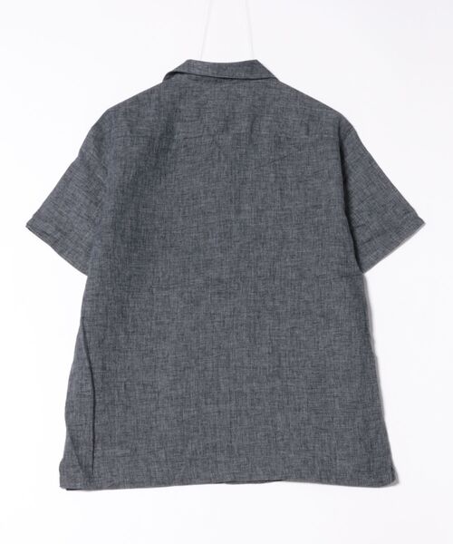 TAKA-Q（タカキュー）の「【フレンチリネン混 開襟】タカキュー  シャンブレー オープンカラー半袖シャツ（シャツ/ブラウス・メンズ・ブラック/ブルー/ボルドー/ネイビー・X-LARGE/LARGE/MEDIUM）」の5枚目の写真