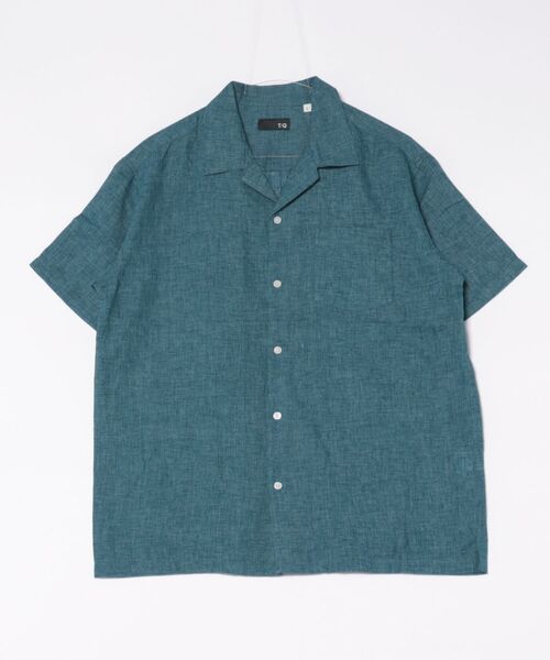 TAKA-Q（タカキュー）の「【フレンチリネン混 開襟】タカキュー  シャンブレー オープンカラー半袖シャツ（シャツ/ブラウス・メンズ・ブラック/ブルー/ボルドー/ネイビー・X-LARGE/LARGE/MEDIUM）」の11枚目の写真