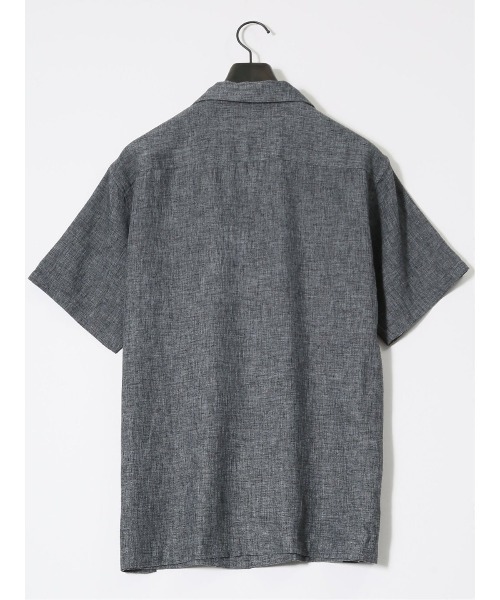 TAKA-Q（タカキュー）の「【フレンチリネン混 開襟】タカキュー  シャンブレー オープンカラー半袖シャツ（シャツ/ブラウス・メンズ・ブラック/ブルー/ボルドー/ネイビー・X-LARGE/LARGE/MEDIUM）」の20枚目の写真