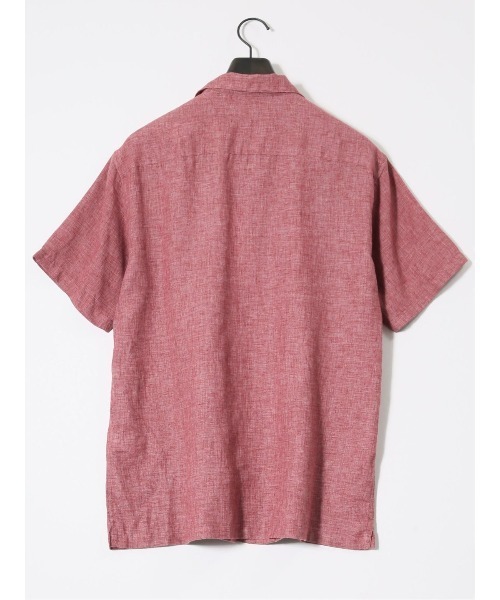 TAKA-Q（タカキュー）の「【フレンチリネン混 開襟】タカキュー  シャンブレー オープンカラー半袖シャツ（シャツ/ブラウス・メンズ・ブラック/ブルー/ボルドー/ネイビー・X-LARGE/LARGE/MEDIUM）」の15枚目の写真