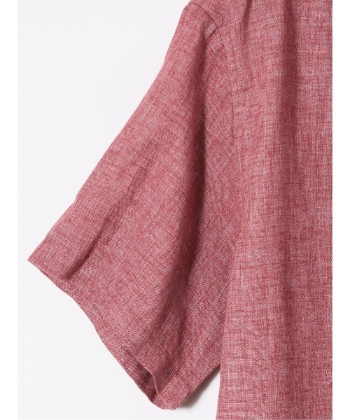 TAKA-Q（タカキュー）の「【フレンチリネン混 開襟】タカキュー  シャンブレー オープンカラー半袖シャツ（シャツ/ブラウス・メンズ・ブラック/ブルー/ボルドー/ネイビー・X-LARGE/LARGE/MEDIUM）」の13枚目の写真