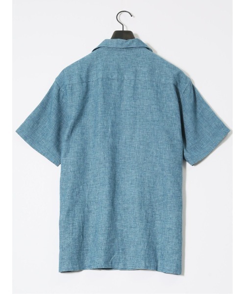 TAKA-Q（タカキュー）の「【フレンチリネン混 開襟】タカキュー  シャンブレー オープンカラー半袖シャツ（シャツ/ブラウス・メンズ・ブラック/ブルー/ボルドー/ネイビー・X-LARGE/LARGE/MEDIUM）」の10枚目の写真