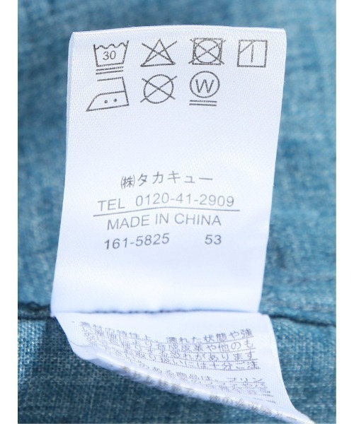 TAKA-Q（タカキュー）の「【フレンチリネン混 開襟】タカキュー  シャンブレー オープンカラー半袖シャツ（シャツ/ブラウス・メンズ・ブラック/ブルー/ボルドー/ネイビー・X-LARGE/LARGE/MEDIUM）」の6枚目の写真