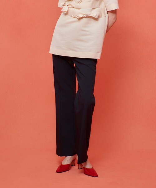 LOULOU WILLOUGHBY(ルルウィルビー)の「【LOULOU WILLOUGHBY】ダブルクロスフレアーパンツ(その他パンツ・レディース・キャメル/ネイビー・2/1)」の2枚目の写真
