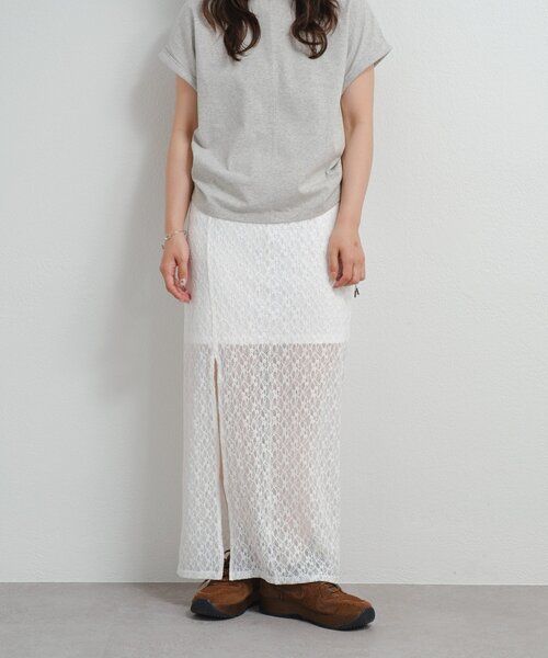 Kastane(カスタネ)の「*B レーススリットスカート(スカート・レディース・ブラック/オフホワイト・FREE)」の18枚目の写真