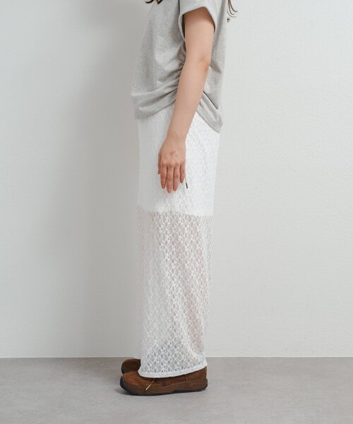 Kastane(カスタネ)の「*B レーススリットスカート(スカート・レディース・ブラック/オフホワイト・FREE)」の19枚目の写真