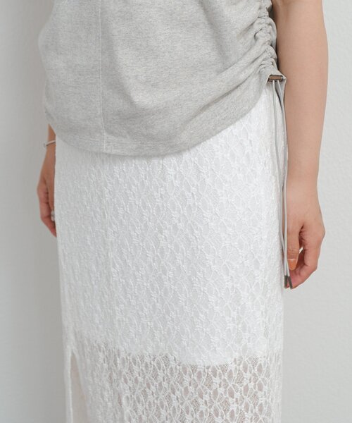 Kastane(カスタネ)の「*B レーススリットスカート(スカート・レディース・ブラック/オフホワイト・FREE)」の22枚目の写真