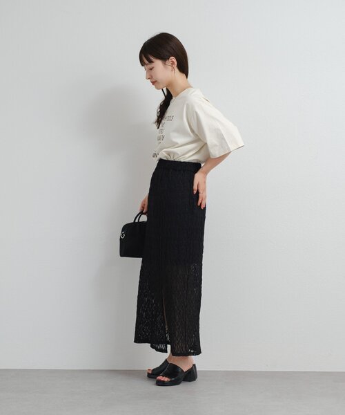 Kastane(カスタネ)の「*B レーススリットスカート(スカート・レディース・ブラック/オフホワイト・FREE)」の13枚目の写真