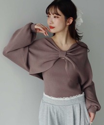 earth music&ecology | 【WEB限定/セットアイテム】リボンニットアンサンブル(ニット/セーター)