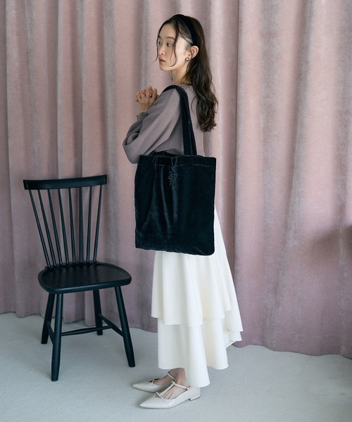 earth music&ecology(アースミュージックアンドエコロジー)の「【WEB限定/セットアイテム】リボンニットアンサンブル(ニット/セーター・レディース・ブラック/ピンク/モカ/アイボリー・FREE)」の9枚目の写真