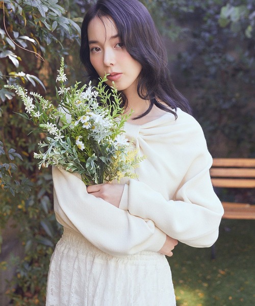 earth music&ecology(アースミュージックアンドエコロジー)の「【WEB限定/セットアイテム】リボンニットアンサンブル(ニット/セーター・レディース・ブラック/ピンク/モカ/アイボリー・FREE)」の18枚目の写真