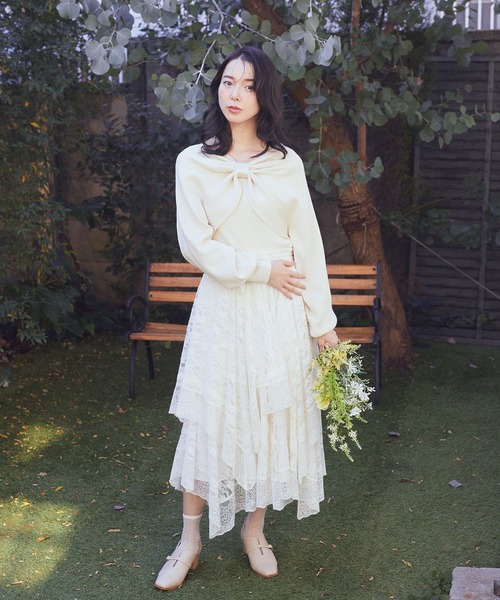 earth music&ecology(アースミュージックアンドエコロジー)の「【WEB限定/セットアイテム】リボンニットアンサンブル(ニット/セーター・レディース・ブラック/ピンク/モカ/アイボリー・FREE)」の19枚目の写真