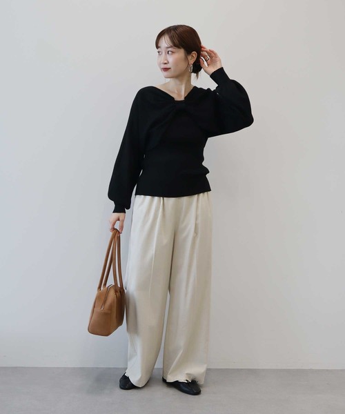 earth music&ecology(アースミュージックアンドエコロジー)の「【WEB限定/セットアイテム】リボンニットアンサンブル(ニット/セーター・レディース・ブラック/ピンク/モカ/アイボリー・FREE)」の12枚目の写真