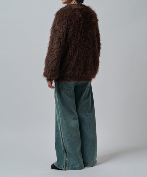 Lui's(ルイス)の「【Neucon/ニューコン】ワイドバギーサイドZIPフレアデニムパンツ(デニムパンツ・メンズ・インディゴブルー/ブラック・2/1)」の7枚目の写真