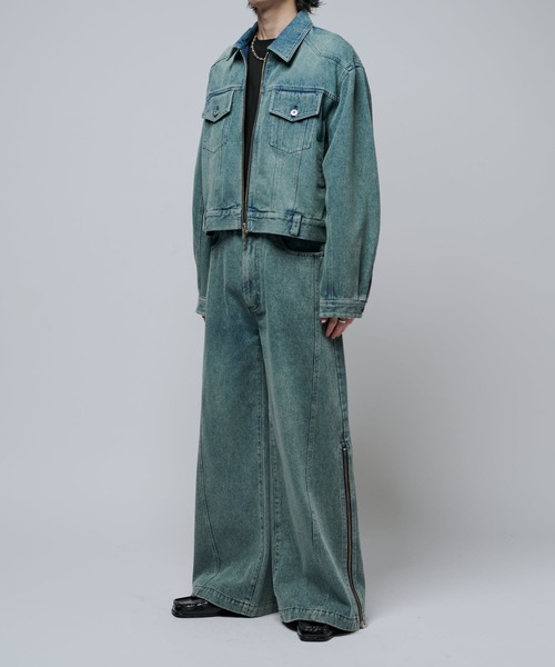 Lui's(ルイス)の「【Neucon/ニューコン】ワイドバギーサイドZIPフレアデニムパンツ(デニムパンツ・メンズ・インディゴブルー/ブラック・2/1)」の20枚目の写真