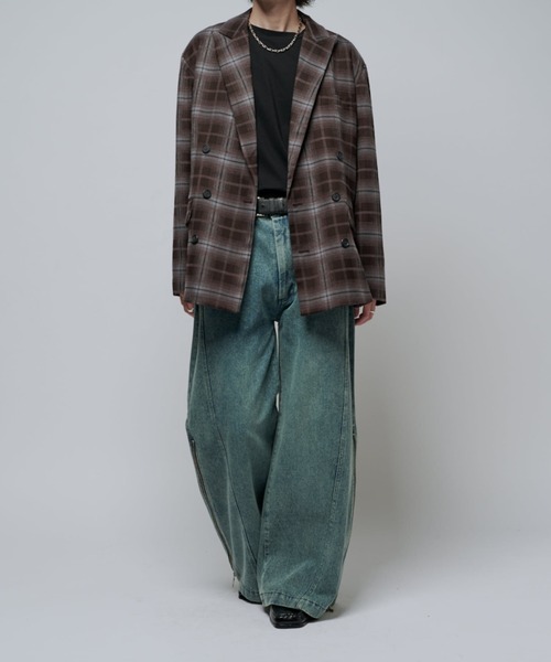 Lui's(ルイス)の「【Neucon/ニューコン】ワイドバギーサイドZIPフレアデニムパンツ(デニムパンツ・メンズ・インディゴブルー/ブラック・2/1)」の22枚目の写真