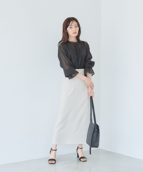 Andemiu(アンデミュウ)の「ボタンポケットIラインスカート577642(スカート・レディース・グレー/アイボリー/ブラック・SMALL/MEDIUM)」の17枚目の写真