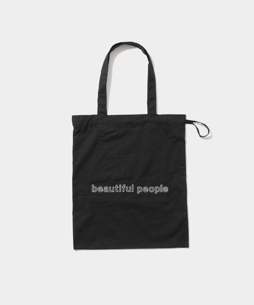 beautiful people(ビューティフルピープル)の「contour logo gathering tote bag(トートバッグ・レディース・アイボリー/ブラック・FREE)」の1枚目の写真