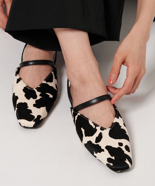 BEAUTY&YOUTH UNITED ARROWS（ビューティーアンドユースユナイテッドアローズ）の「ヘアー×レザー コンビ フラットシューズ（サンダル・レディース・ブラック/ダークブラウン・36h/36/37h/37）」の10枚目の写真