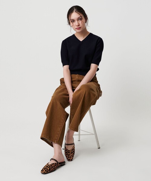 BEAUTY&YOUTH UNITED ARROWS（ビューティーアンドユースユナイテッドアローズ）の「ヘアー×レザー コンビ フラットシューズ（サンダル・レディース・ブラック/ダークブラウン・36h/36/37h/37）」の14枚目の写真