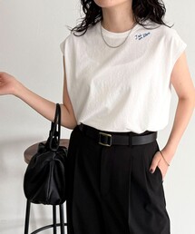 チェーン刺繍フレンチTシャツプルオーバー