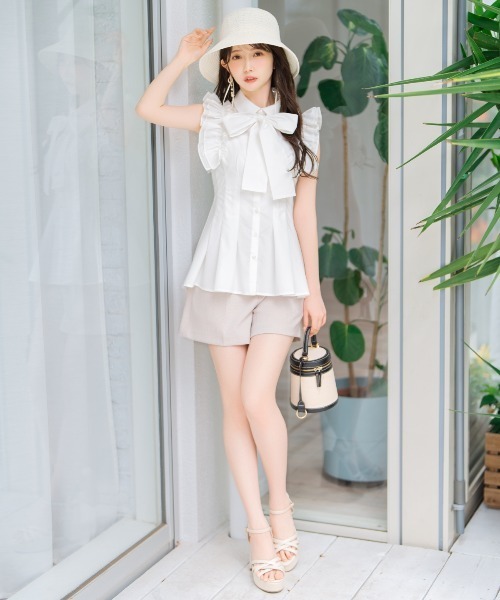 WILLSELECTION(ウィルセレクション)の「フリルスリーブタックペプラムブラウス(シャツ/ブラウス・レディース・ブラック/オフホワイト/ブラック系その他・FREE)」の9枚目の写真