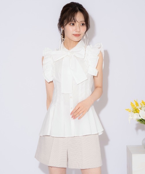 WILLSELECTION(ウィルセレクション)の「フリルスリーブタックペプラムブラウス(シャツ/ブラウス・レディース・ブラック/オフホワイト/ブラック系その他・FREE)」の7枚目の写真