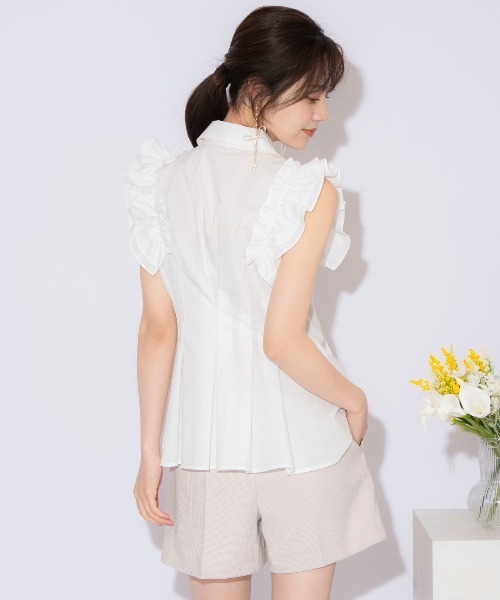 WILLSELECTION(ウィルセレクション)の「フリルスリーブタックペプラムブラウス(シャツ/ブラウス・レディース・ブラック/オフホワイト/ブラック系その他・FREE)」の5枚目の写真