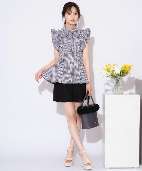 WILLSELECTION(ウィルセレクション)の「フリルスリーブタックペプラムブラウス(シャツ/ブラウス・レディース・ブラック/オフホワイト/ブラック系その他・FREE)」の14枚目の写真