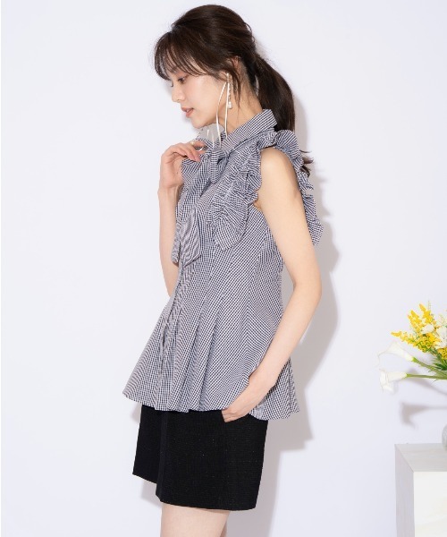 WILLSELECTION(ウィルセレクション)の「フリルスリーブタックペプラムブラウス(シャツ/ブラウス・レディース・ブラック/オフホワイト/ブラック系その他・FREE)」の12枚目の写真