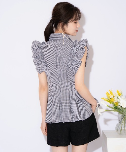 WILLSELECTION(ウィルセレクション)の「フリルスリーブタックペプラムブラウス(シャツ/ブラウス・レディース・ブラック/オフホワイト/ブラック系その他・FREE)」の11枚目の写真