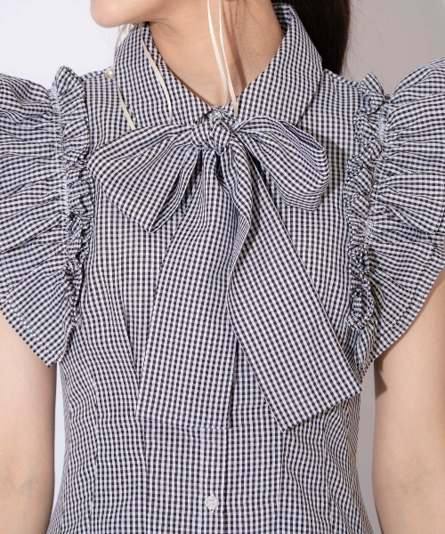 WILLSELECTION(ウィルセレクション)の「フリルスリーブタックペプラムブラウス(シャツ/ブラウス・レディース・ブラック/オフホワイト/ブラック系その他・FREE)」の4枚目の写真