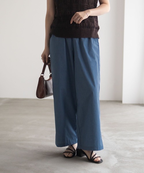 Mac-House(マックハウス)の「milli de l'air デニムライク セミワイドパンツ(デニムパンツ・レディース・ライトグレー/ネイビー/ブルー・M/L)」の22枚目の写真