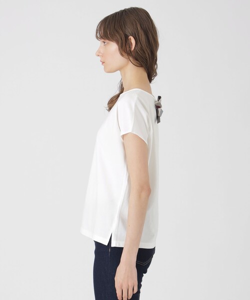 BLUE LABEL CRESTBRIDGE（ブルーレーベルクレストブリッジ）の「【一部店舗限定】バックリボンTシャツ（Tシャツ/カットソー・レディース・ブラック/オフホワイト・38）」の11枚目の写真