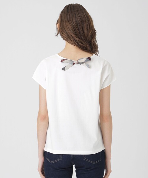 BLUE LABEL CRESTBRIDGE（ブルーレーベルクレストブリッジ）の「【一部店舗限定】バックリボンTシャツ（Tシャツ/カットソー・レディース・ブラック/オフホワイト・38）」の10枚目の写真