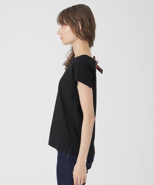 BLUE LABEL CRESTBRIDGE（ブルーレーベルクレストブリッジ）の「【一部店舗限定】バックリボンTシャツ（Tシャツ/カットソー・レディース・ブラック/オフホワイト・38）」の6枚目の写真