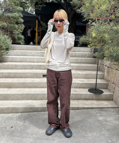 feepur（フェピュール）の「ハーフスリーブセットシアーロンTee（Tシャツ/カットソー・レディース・ブルー/ベージュ/ネイビー・MEDIUM）」の21枚目の写真
