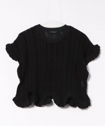 カデュネ　ふわふわトップス　38 ブラック　黒 CADUNE カデュネ ふわふわトップス ジレ ベスト ブラック 38