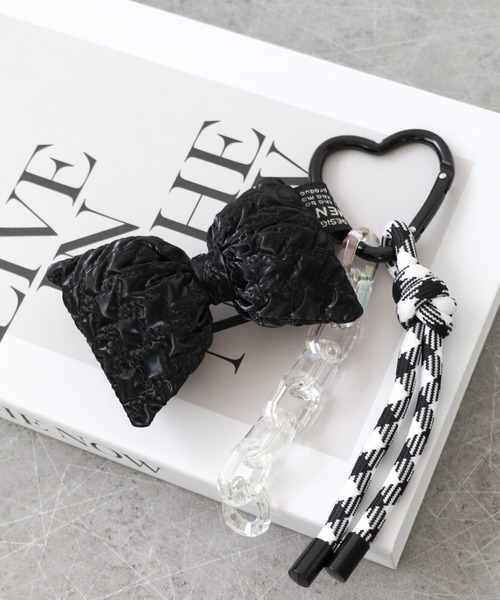 リボン×ハートカラビナチャーム（キーホルダー）｜Three Four Time