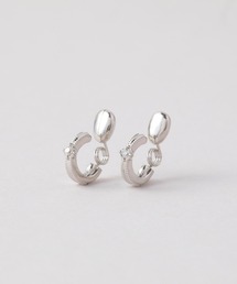 ◆金属アレルギー対応◆◆made in japan◆【純金厚メッキ】 フロントキュービックジルコニア 極小ミニマル ループフィットイヤリング