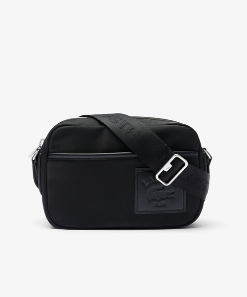 LACOSTE ラコステ ナイロン ボディバッグ ブラック 美品 ラコステクラシックス ナイロンミニレポーターバッグ | LACOSTE