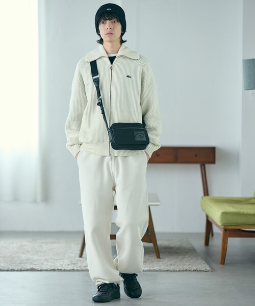 LACOSTE（ラコステ）の「ラコステクラシックス ナイロンミニレポーターバッグ（ショルダーバッグ・メンズ・ブラック/タン・FREE）」の14枚目の写真